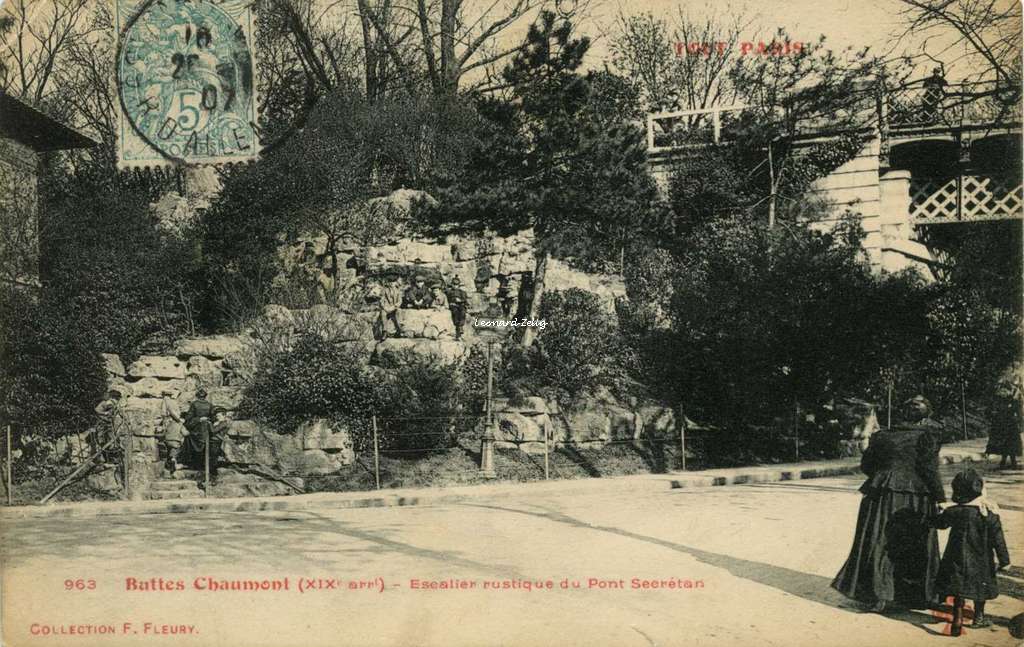 TOUT PARIS 963 - Escalier rustique du Pont Secrétan