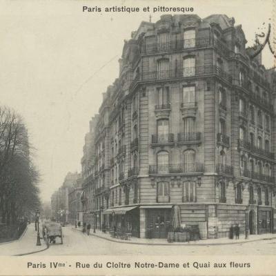 PARIS IV° - Rue du Cloître Notre-Dame et Quai aux Fleurs