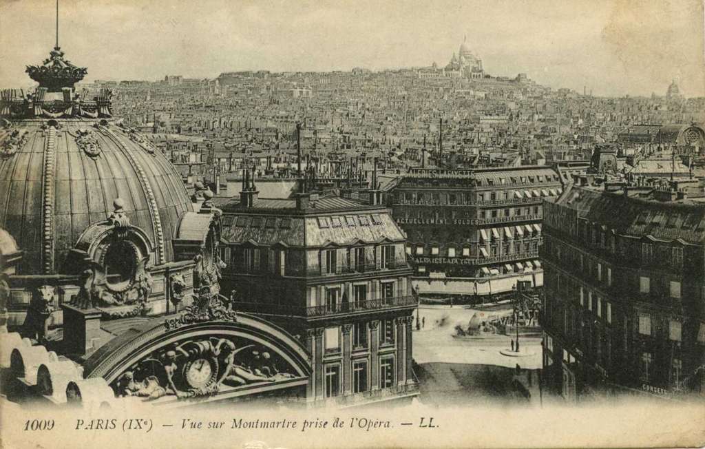 1009 - PARIS - Vue sur Montmartre prise de l'Opéra