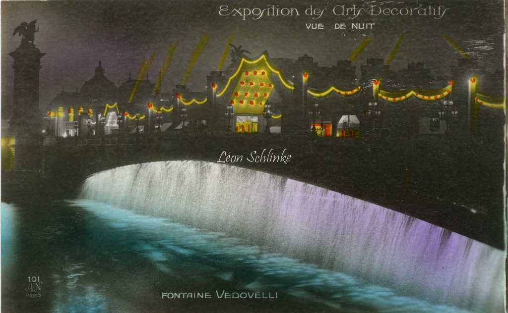 101 - Vue de nuit  -  Fontaine Vedovelli