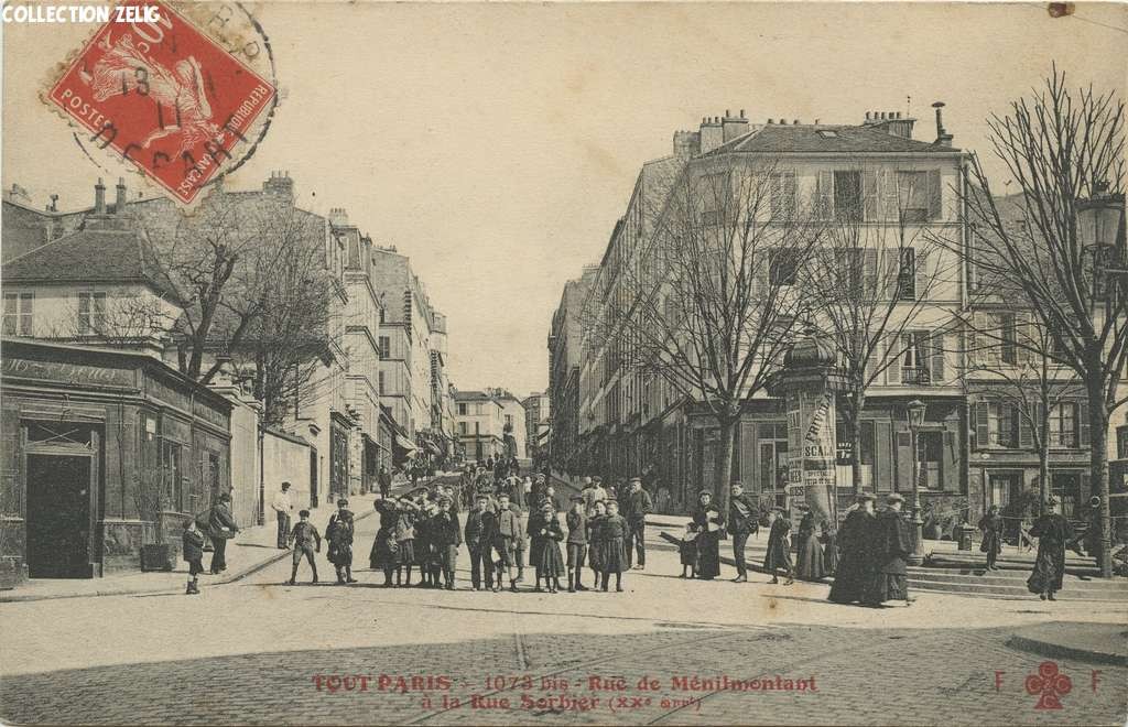 1073 bis - Rue de Ménilmontant à la Rue Sorbier