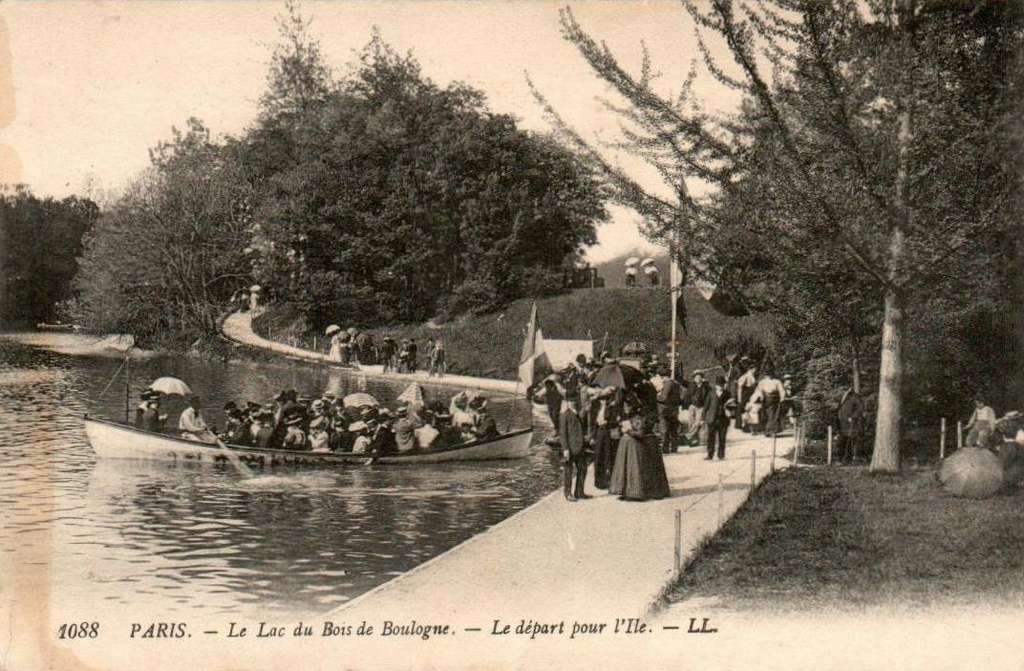 1088 - PARIS - Le Lac du Bois de Boulogne - Le Départ pour l'Ile