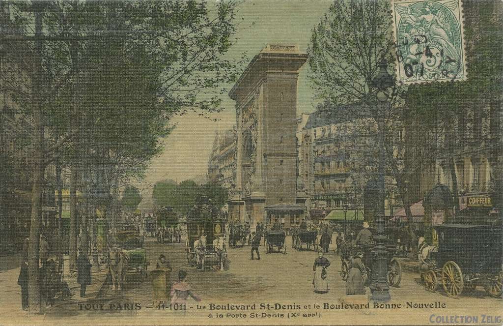 11 - 1011 - Le Boulevard Saint-Denis et le Boulevard Bonne-nouvelle à la Porte Saint-Denis