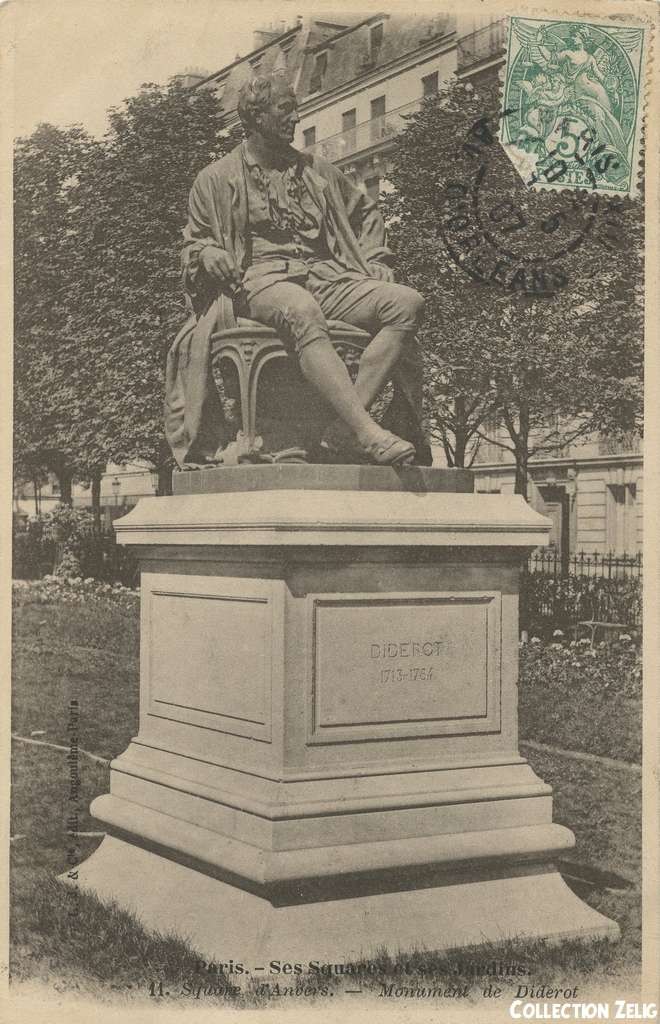 11 - Square d'Anvers - Monument de Diderot