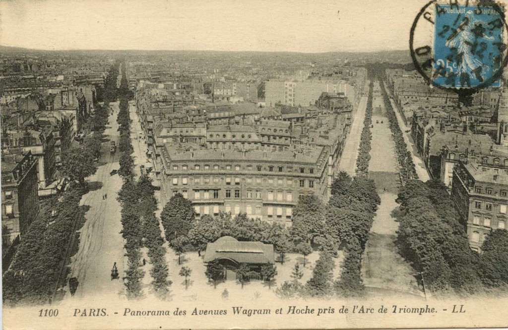 LL 1100 - PARIS - Panorama des Avenues Wagram et Hoche pris de l'Arc de Triomphe