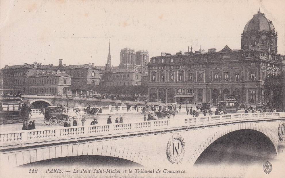 112 - PARIS - Le Pont Saint-Michel et le Tribunal de Commerce