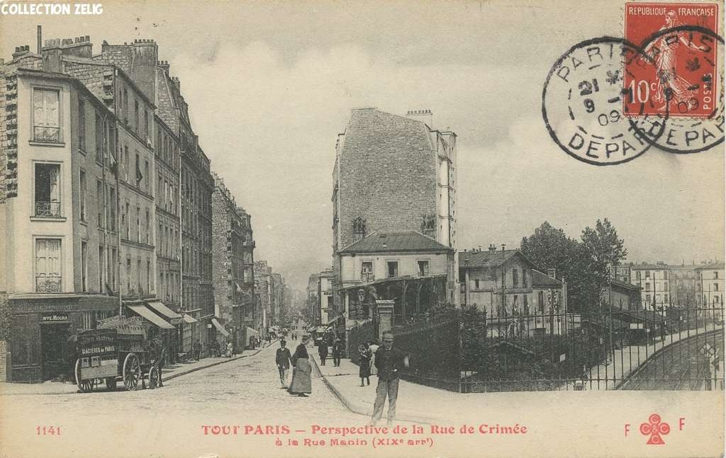 1141 - Perspective de la Rue de Crimée à la Rue Manin