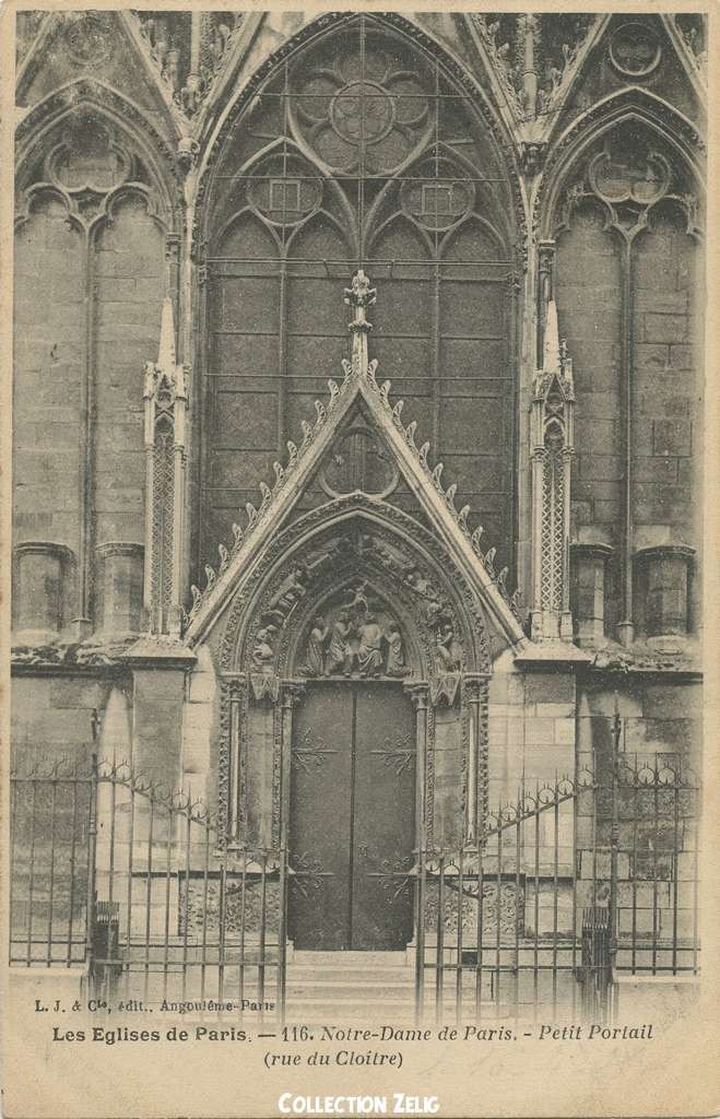 116 - Notre-Dame de Paris - Petit portail - Rue du Cloître