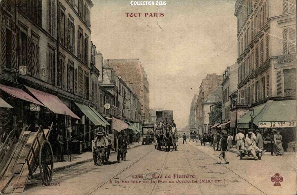 1286 - Rue de Flandre à la hauteur de la Rue de Joinville