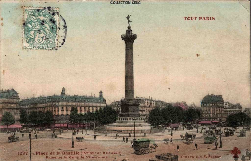 1287 - Place de la Bastille prise de la Gare de Vincennes