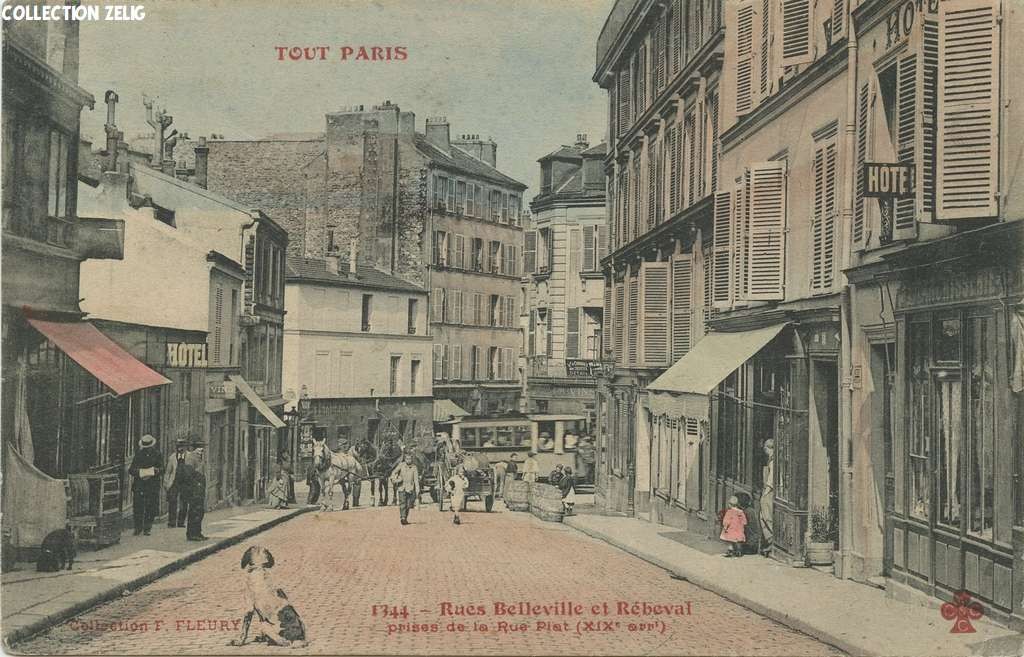 1344 - Rues Belleville et Rébeval prises de la Rue Piat