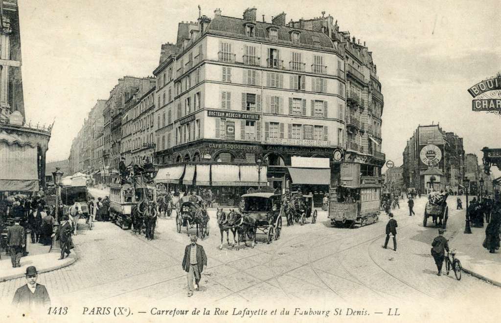 1413 - PARIS - Carrefour de la Rue Lafayette et du Faubourg St-Denis