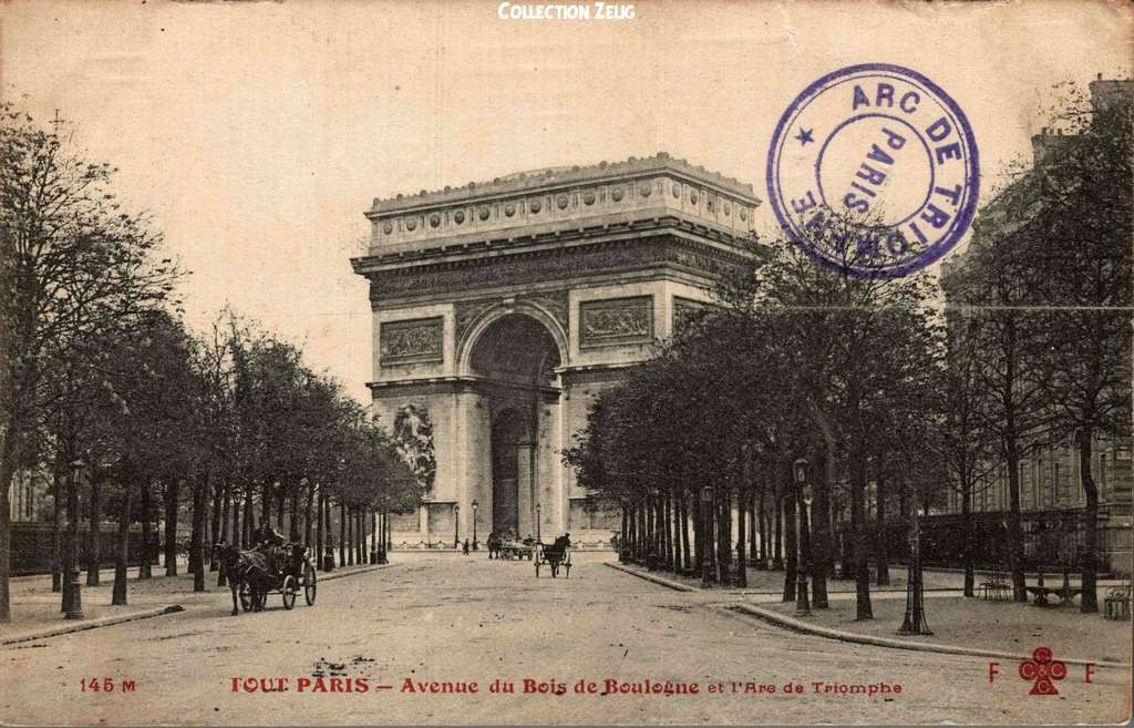 145 M - Avenue du Bois de Boulogne et l'Arc de Triomphe