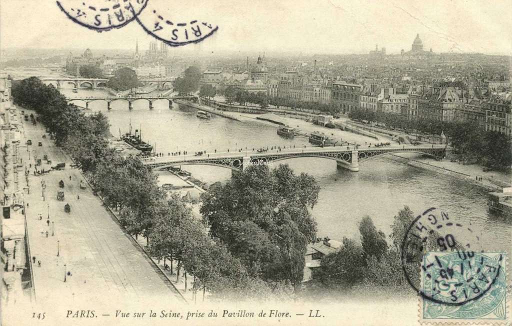 145 - PARIS - Vue sur la Seine, prise du Pavillon de Flore