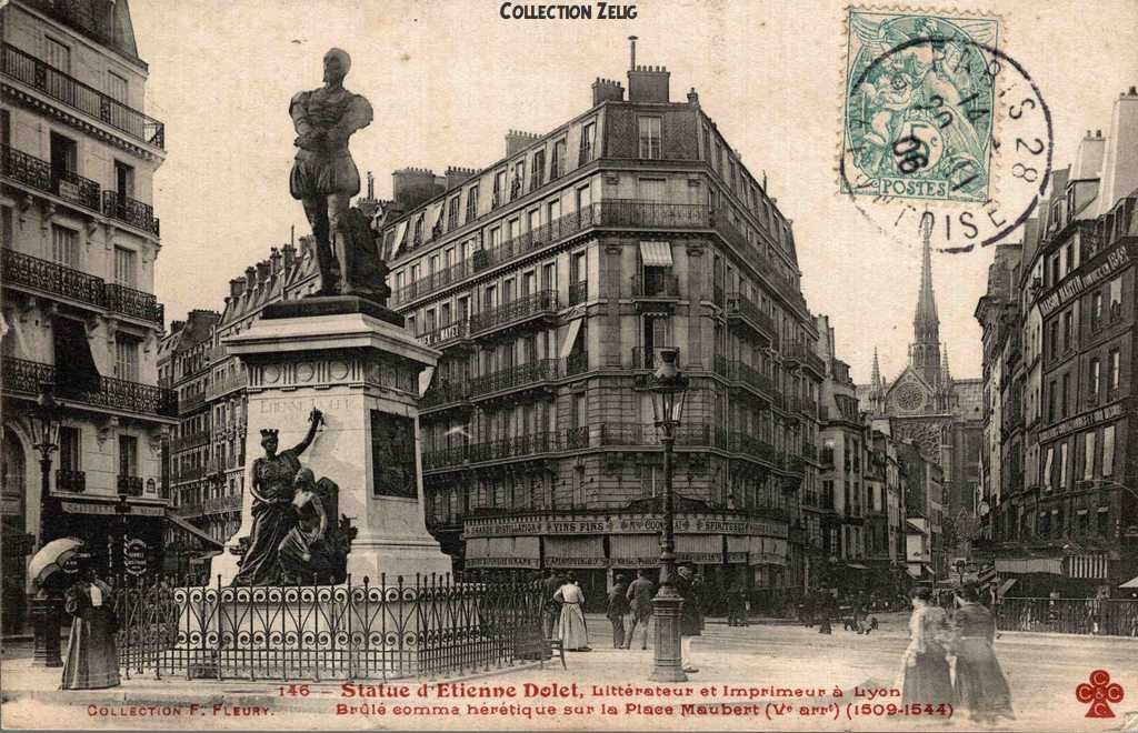 146 - Statue d'Etienne-Dolet, littérateur et imprimeur à Lyon