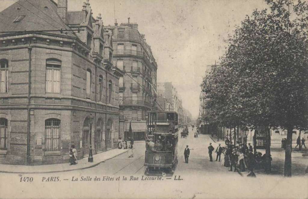 1470 - PARIS - La Salle des Fêtes et la Rue Lecourbe