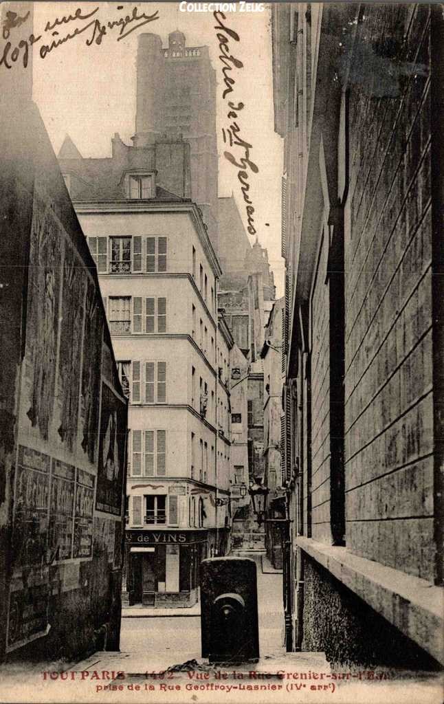 1492 - Vue sur la Rue Grenier-sur-l'eau prise de la Rue Geoffroy-Lasnier