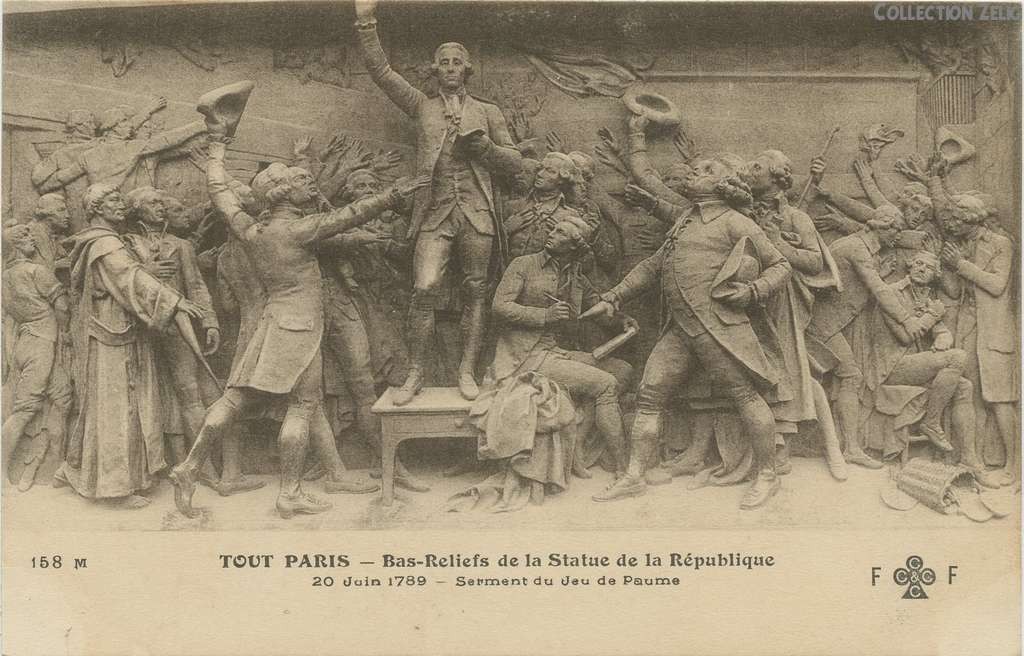 158 M - Bas-Reliefs de la Statue de la République - Serment du Jeu de Paume