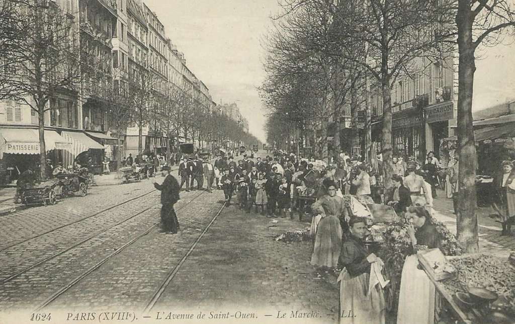 1624 - PARIS - L'Avenue de Saint-Ouen - Le Marché