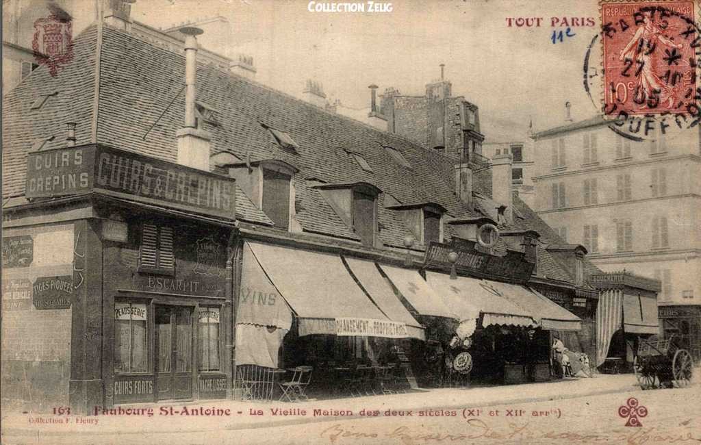 163 - Faubourg St-Antoine - La vieille maison des deux siècles