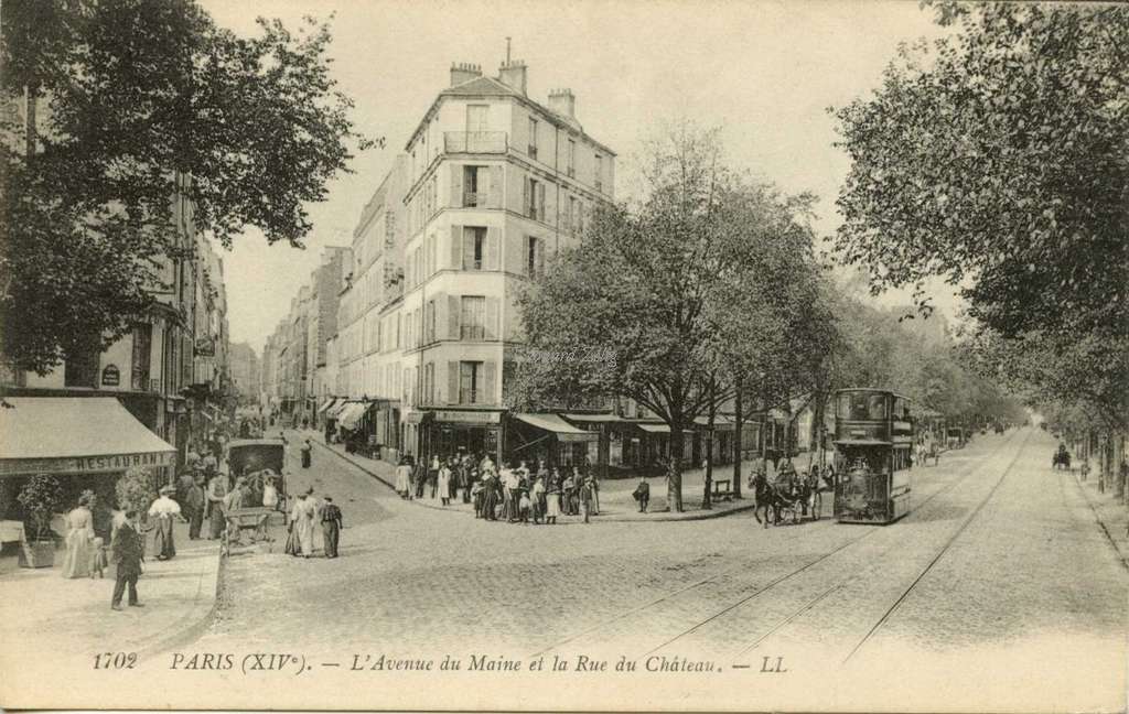 1702 - PARIS - L'Avenue du Maine et la Rue du Château