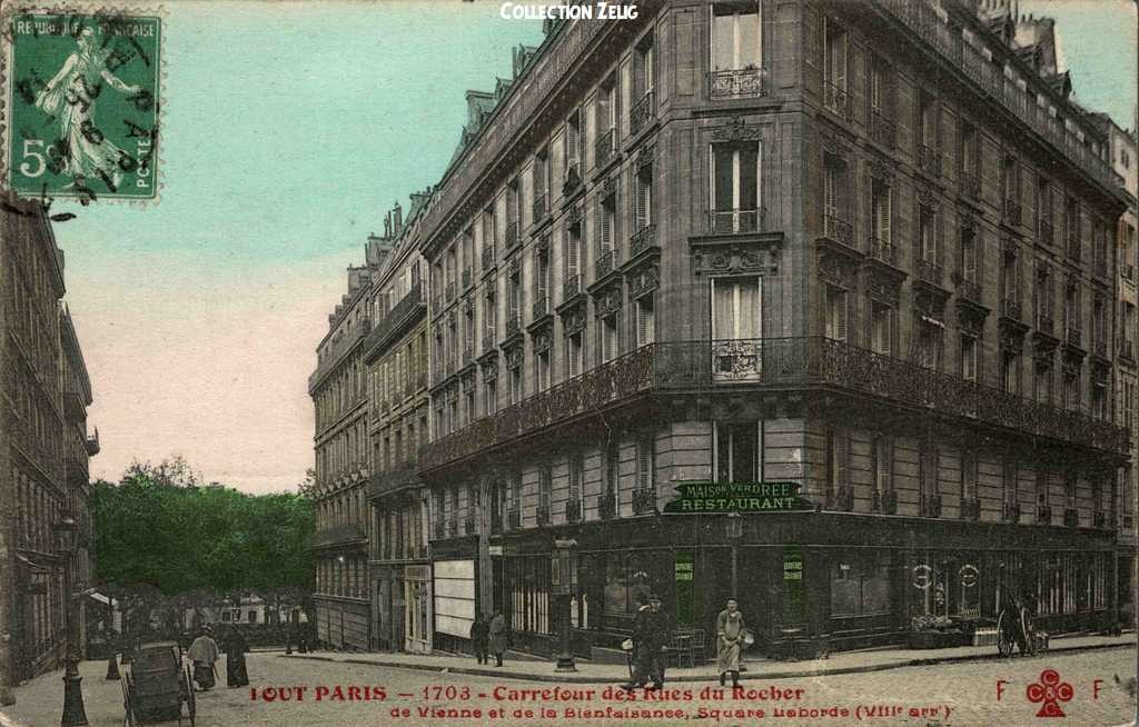 1703 - Carrefour des Rues du Rocher, de Vienne et de la Bienfaisance - Square Laborde