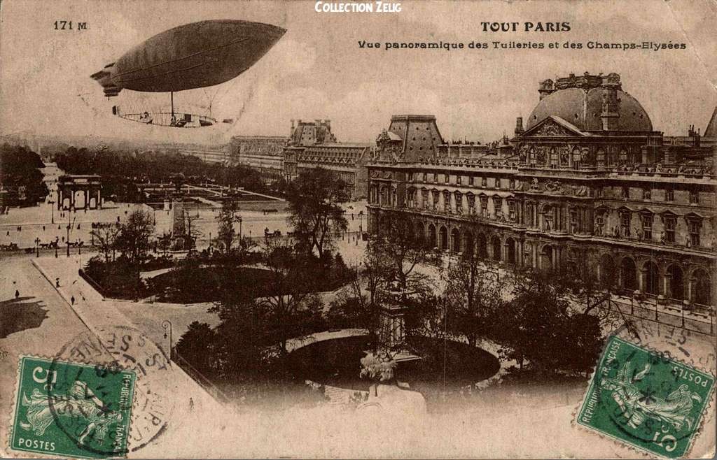 171 M - Vue panoramique des Tuileries et des Champs-Elysées