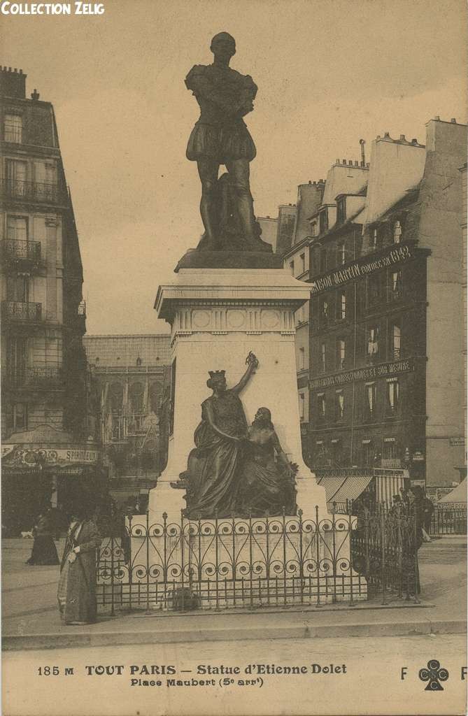 185 M - Statue d'Etienne Dolet - Place Maubert