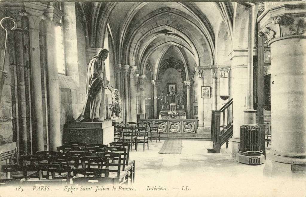 185 - PARIS - Eglise Saint-Julien le Pauvre - Intérieur