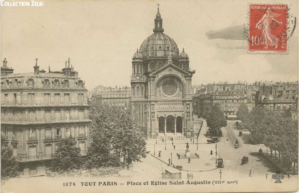 1874 - Place et Eglise Saint-Augustin