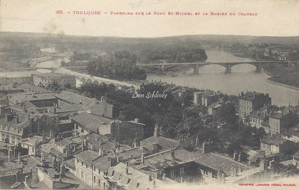 188 - Panorama sur le Pont St-Michel et Ramier du Château