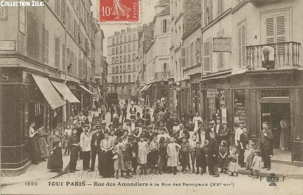 1890 - Rue des Amandiers à la Rue des Panoyaux