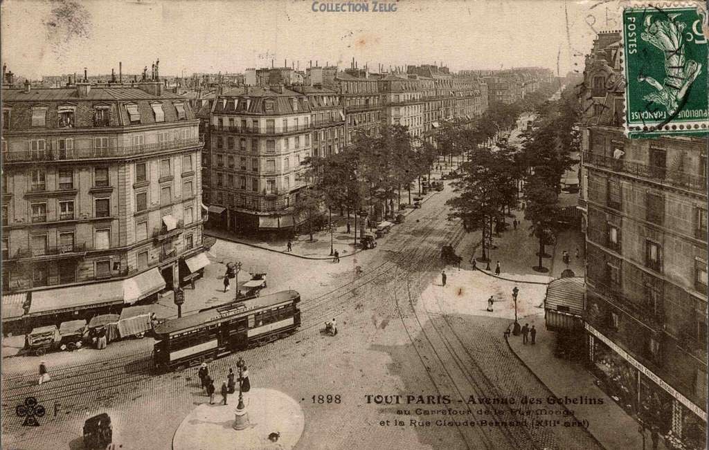 1898 - Avenue des Gobelins au Carrefour de la Rue Monge e la Rue Claude-Bernard