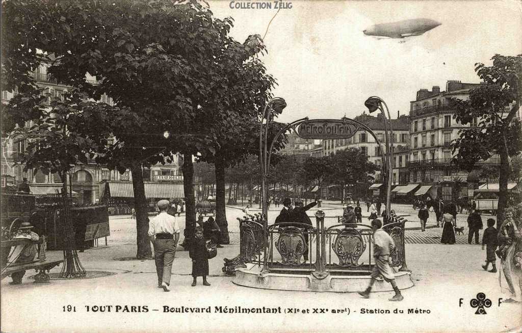 191 - Boulevard Ménilmontant, Station du Métro