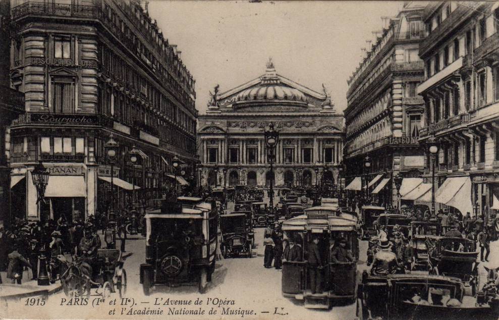 1915 - PARIS - L'Avenue de l'Opéra et l'Académie Nationale de Musique