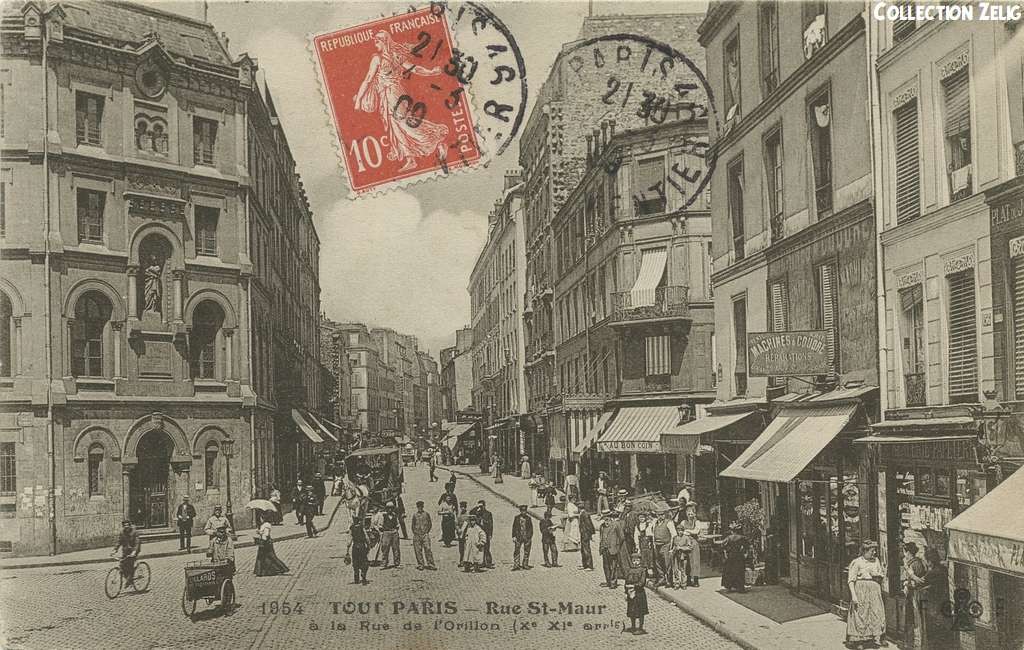 1954 - Rue St-Maur à la Rue de l'Orillon