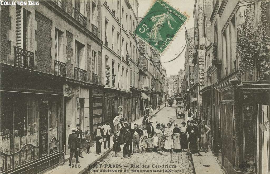 1985 - Rue des Cendriers au Boulevard de Ménilmontant