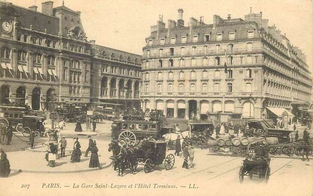 207 - PARIS - La Gare Saint-Lazare et l'Hôtel Terminus