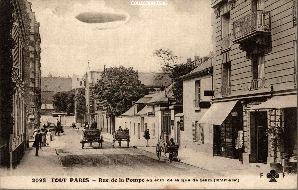 2093 - Rue de la Pompe au coin de la Rue de Siam