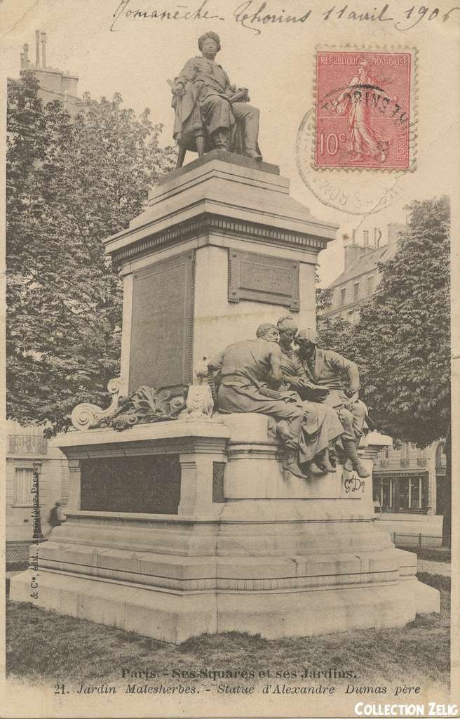 21 - Jardin Malesherbes - Statue d'Alexandre Dumas, père