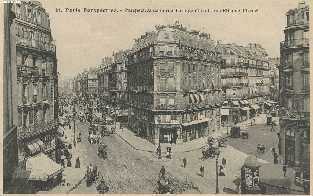 21 - Perspective de la Rue Turbigo et de la Rue Etienne-Marcel
