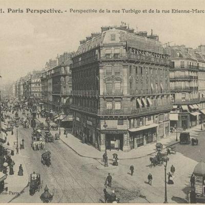 21 - Perspective de la Rue Turbigo et de la Rue Etienne-Marcel