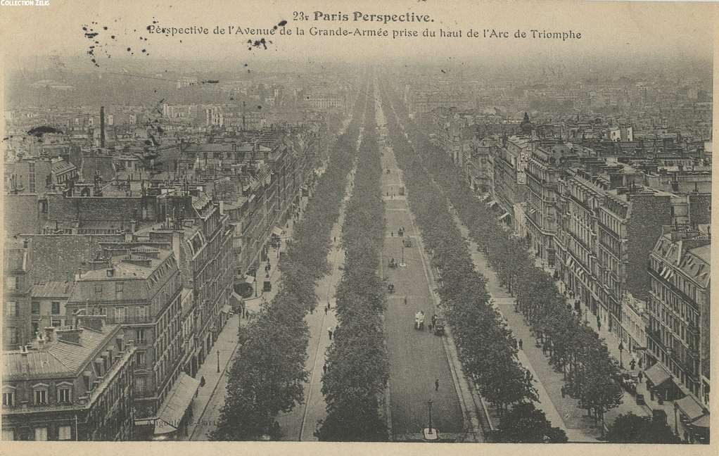 23 - Perspective de l'Avenue de la Grande-Armée prise du haut de l'Arc de Triomphe