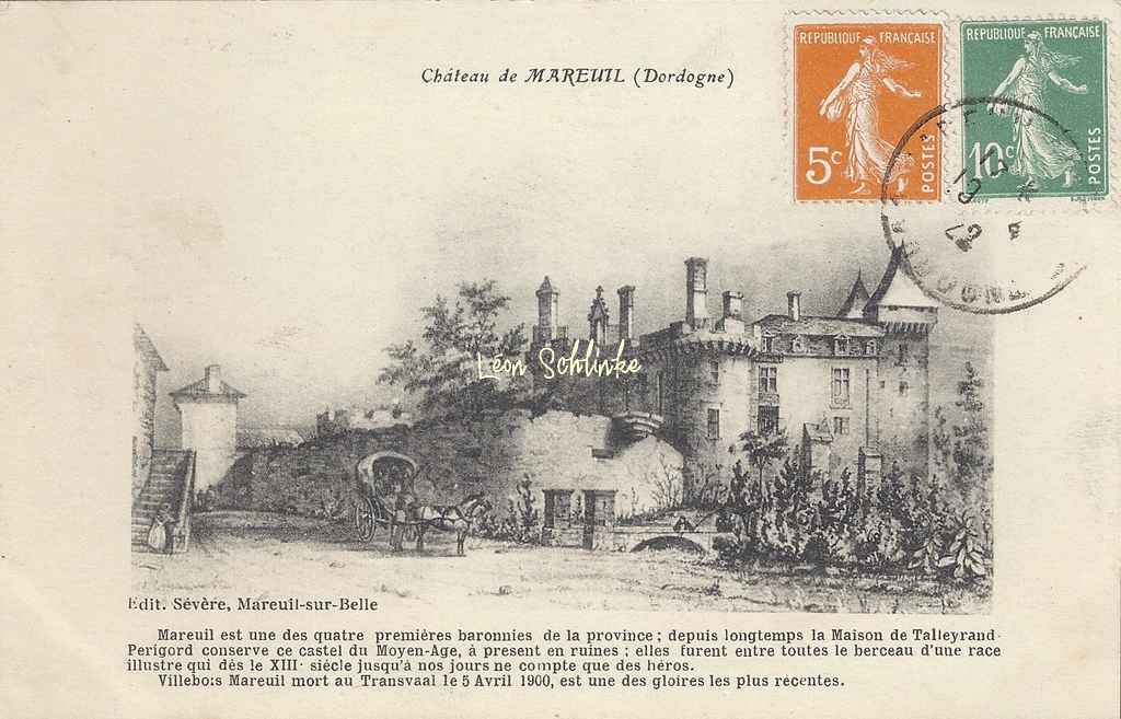 24-Mareuil-sur-Belle - Le Château (Ed. Sévère)