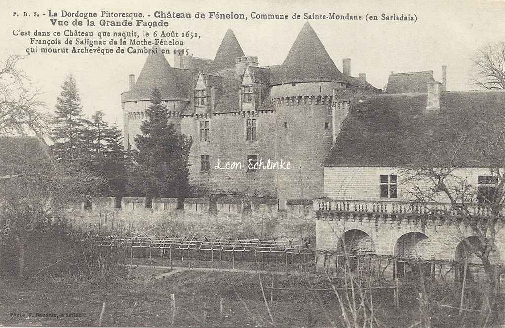 24-Sainte-Mondane - Gde façade Château de Fénelon (P.D.S.)
