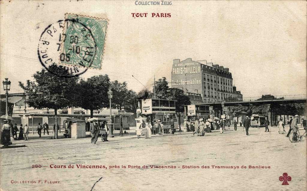290 - Cours de Vincennes - Station des Tramways de Banlieue