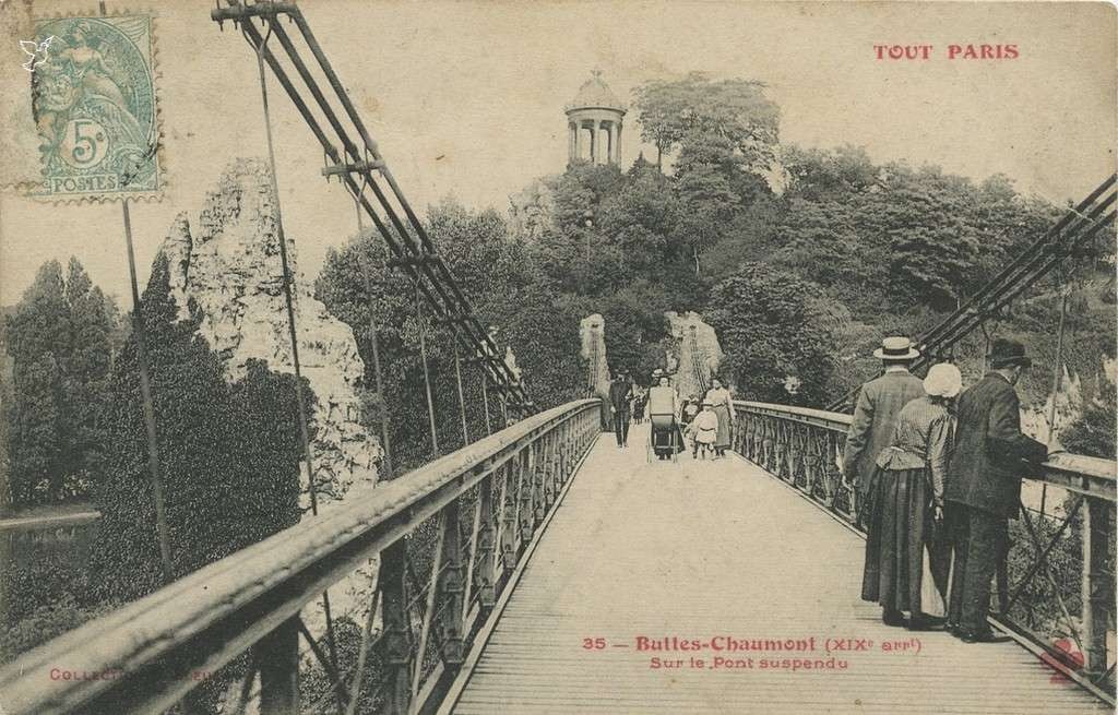 35 - Buttes-Chaumont sur le Pont suspendu