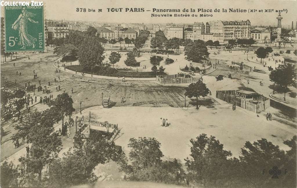 Tout Paris 378 bis M - Panorama de la Place de la Nation - Nouvelle Entrée du Métro