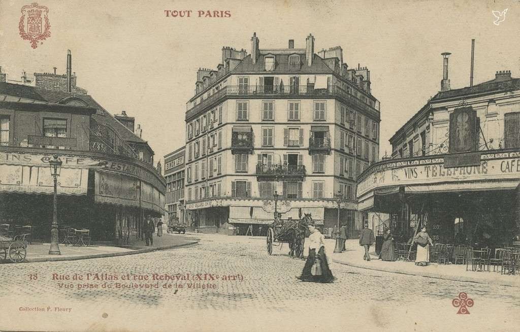 38 - Rue de l'Atlas et Rue Rebéval au Boulevard de la Villette