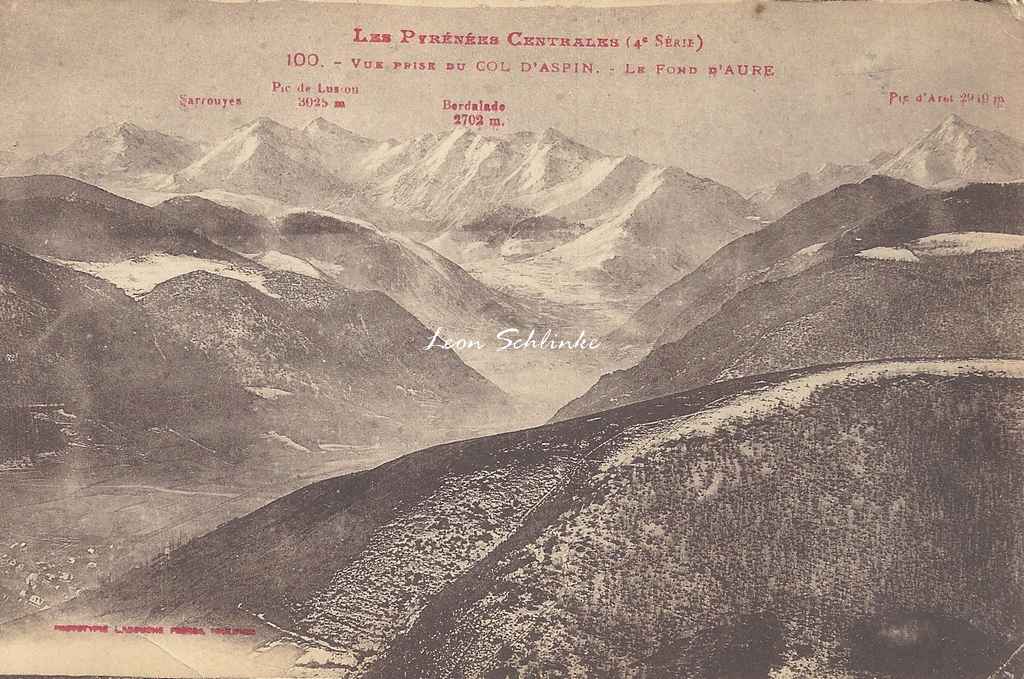 4 - 100 - Vue prise du Col d'Aspin, le Fond d'Aure